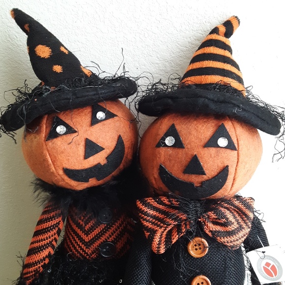 🛍️ Mr & Mrs Pumpkin Dolls Set 2 NEW - Picture 2 of 15